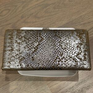 Lodis Metallic Snakeskin Clutch